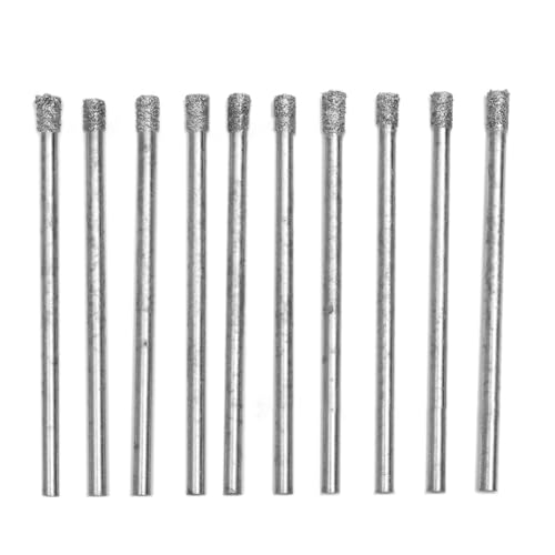 Jooehyer Set of 10-3mm Diamond Core Drill Bits, 1/8 Inch Masonry Cutter for Glass, Tile & Marble 1 Jooehyer Set of 10-3mm Diamond Core Drill Bits, 1/8 Inch Masonry Cutter for Glass, Tile & Marble