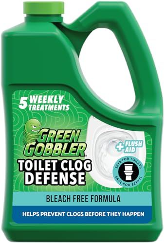 Green Gobbler Toilet Clog Defense - Coats Pipes to PREVENT Toilet Clogs and Improves Flush...