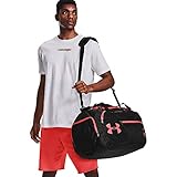 Gepolsterter Henkel oben Under Armour Undeniable Duffel 4.0 MD, geräumige Sporttasche, wasserabweisende Umhängetasche Unisex, Black / Black / Venom Red , Einheitsgröße