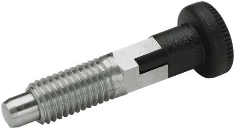 GN 717-NI Series Stainless Steel Lock-Out Type Inch Size Indexing Plunger with Pull Knob, Without Lock Nut, 5/8"-11 Thread Size, 0.94" Thread Length