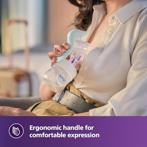 Image of Philips Avent Essential Manual Breast pump | Easy Silicone massage cushion & Ergonomic handle, Soft & Gentle, BPA Free + 125ml Natural Bottle With Airvent Combo (SCF417 /11 + SCY670 /01) BY Fratelli