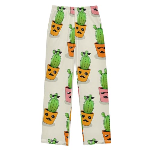 J JOYSAY Cool Cactus Pot Beige Pajamas Pants Soft Long Pajama Bottoms Lounge Sleep Pants Size S-XL