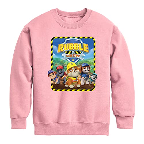 HYBRID APPAREL - Paw Patrol - Rubble & Crew - Toddler & Youth Crewneck Fleece Sweatshirt - Size 5T Mauve - Main Image