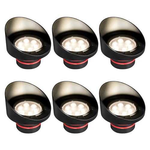 GKOLED 6-Pack Low Voltage Dimmable In-Ground Lights, 7W Shield Top