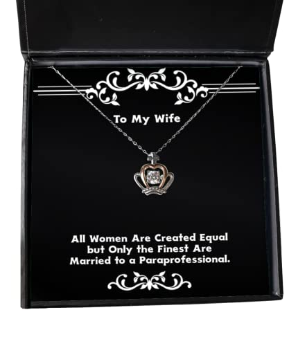 amangny Special Wife, All Women are Created Equal but Only The Finest are Married to a., Perfect Crown Pendant Necklace for Wife from Husband