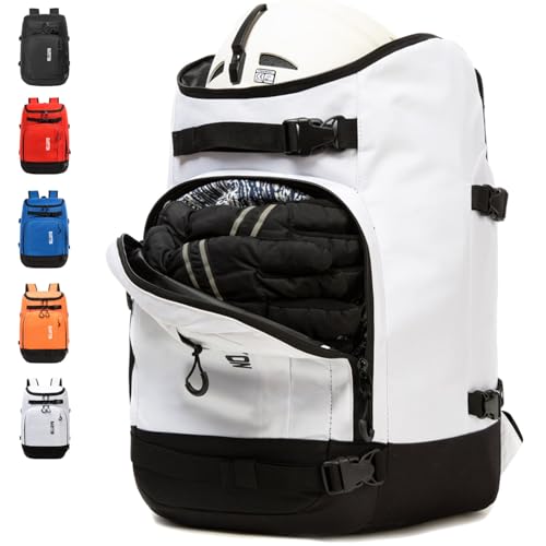 MARITTON Ski Boot Bag - Ski Boots and Snowboard Boots Travel Backpack(wht)
