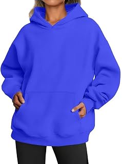 Women Oversized Fleece Hoodie Pullover Long Sleeve Casual Autumn Winter Top