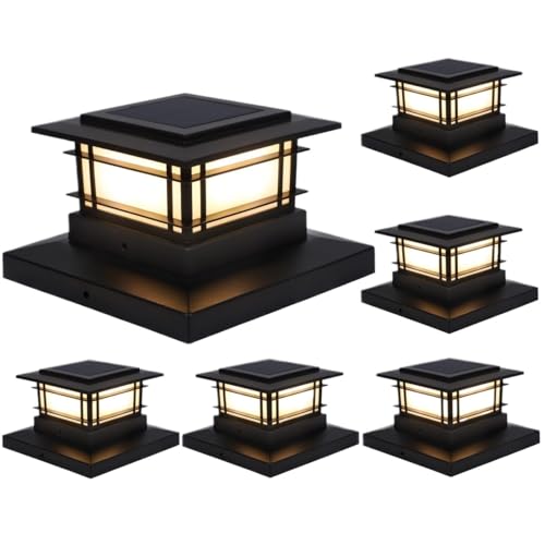 GOOPEEG Luces Solares Luz Exterior Luces Solares For Postes De Exterior Con Tapa Cerca Eléctrica Alto Brillo Y Cálidas Decoración de Patio