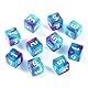 Yourandoll 10 STÜCKE Polyedrische Würfel Doppel-Farben D6 Würfel Dice 16mm Spielwürfel for DND RPG Tischspiele (Grün Lila)