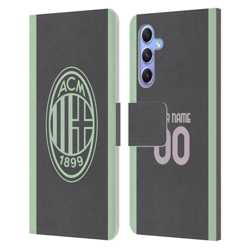Coque AC Milan Samsung A34 5G Étui Portefeuille Cuir avec Porte-Cartes
