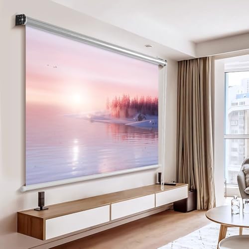 Pantalla de proyección manual de 60 pulgadas, 16:9, 4K HD, portátil y sin arrugas, montable en pared o techo, para cine en casa y fiestas al aire libre miniatura 6
