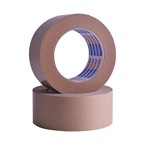 Adhes Heavy Duty Film-Coated Kraft Paper Tape Packing Tape Waterproof Packaging Tape 50Mm X 50M 5Rolls #TOP2