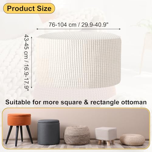 Housse pour ottoman ronde lavable pour masquer l'usure du pouf