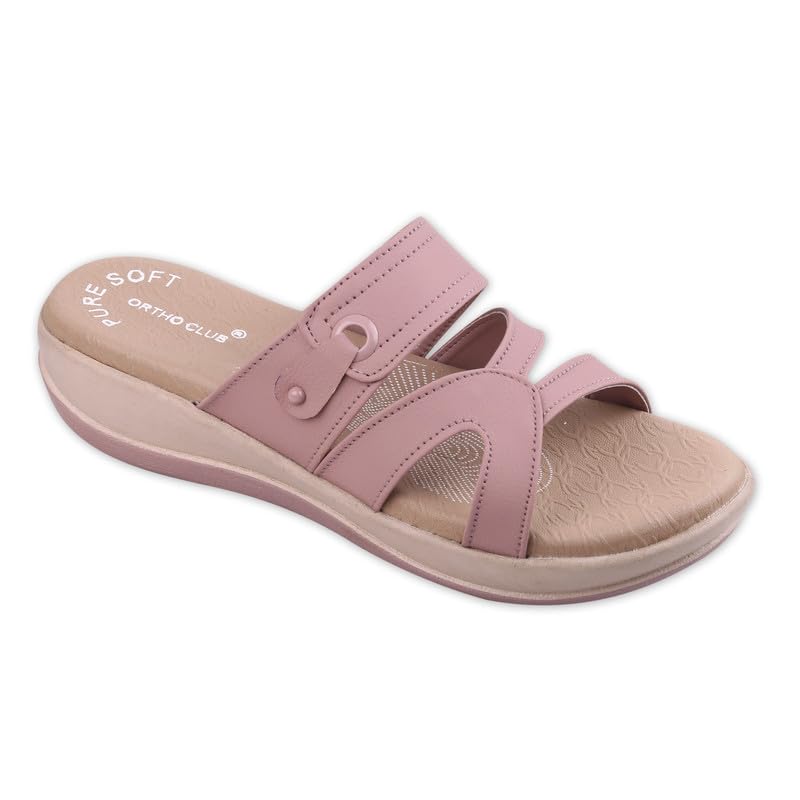 Image of ORTHO CLUB Women Orthopedic Comfort Slippers | Soft Cushioned Footbed | Anti-Slip Sole | Lightweight Daily Wear Sandals for Home & Outdoor Use