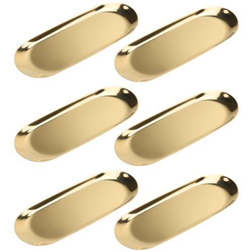 CHEUKYIU 6 Stück Serviertablett Gold, Servierteller Edelstahl...