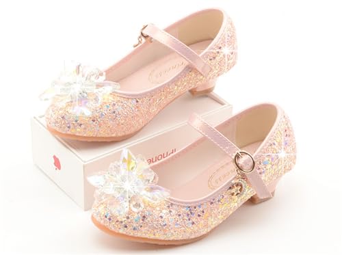 Girls Dress Shoes Mary Jane Sparkly Ballet Flats for Kids Butterfly Princess Shoes for Dress-Up Party 55544