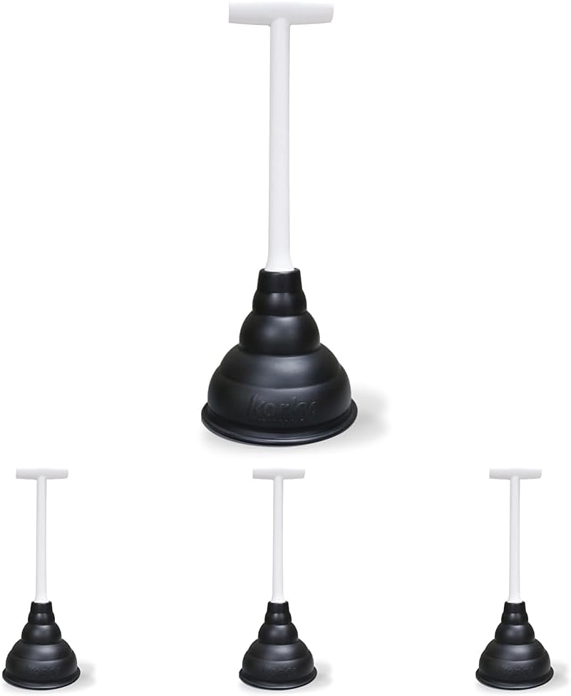 Korky Beehive Mini Sink and Drain Plunger - Works for Bathrooms, Kitchens, Sinks, Baths and Showers - Strong Suction Power for Easy Clog Removal (Pack of 4)