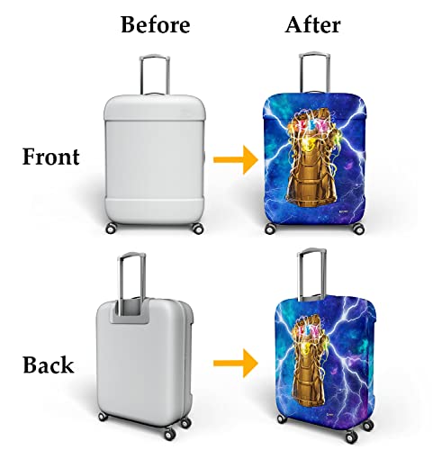 Image of Heart Home Marvel The Infinity Gauntlet Luggage Cover|Polyester Travel Suitcase Cover|Washable|Stretchable Suitcase Protector|18-22 Inch|Small (Sky Blue)