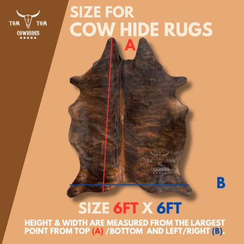 Tapete de piel de vaca natural 6x6 ft miniatura 3