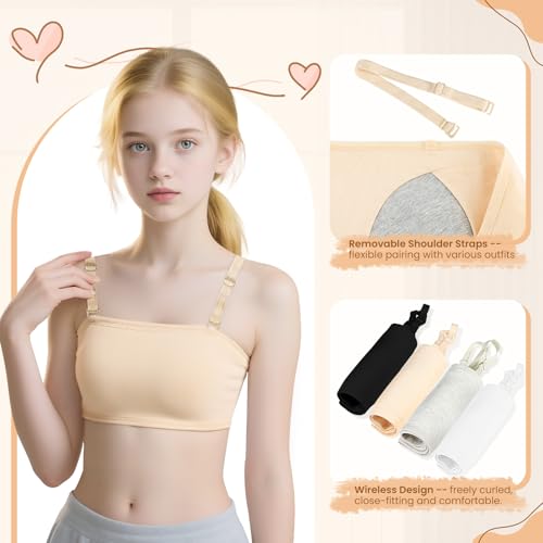 Girls Training Bra Cami Teen Bras for 10-12 12-14 14-16 Bralettes Seamless with Non-Removable Padding2
