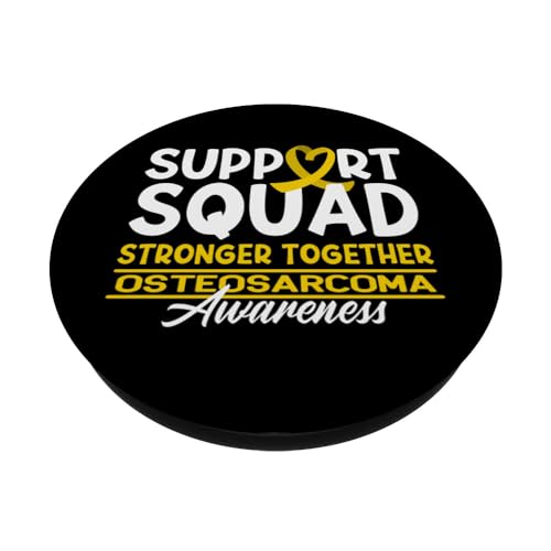 Support Awareness Squad I Sarcoma Cancer I Osteosarcoma PopSockets Swappable PopGrip, Black - Image 2