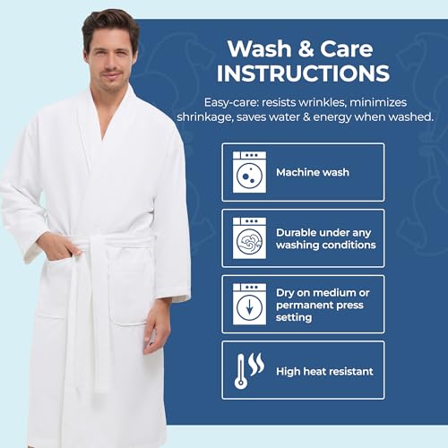 Image of MONARCH Chamois Microfiber Shawl Hotel Robe - Lightweight Absorbent Soft Spa Bathrobe in Cypress