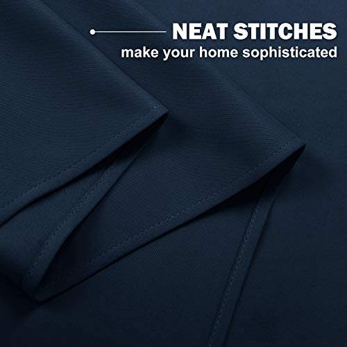 Nicetown Window Curtain Valances For Kitchen - Grommet Blackout Solid Valance Window Treatment Short Curtains Tiers For Bathroom/Cafe/Dorm, 29W X 36L+1.2 Inches Header, Navy, 2 Panels #TOP4