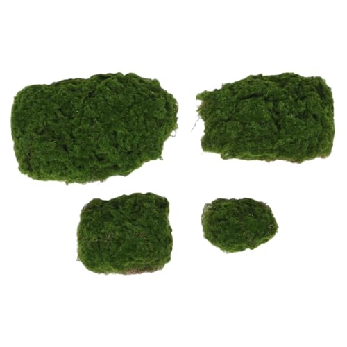 GOOHOCHY Artificial Moss Stones for Home Wedding Decorations 4pcs Decorative Faux Moss for Planters Greenery Decor Artificial Grass Plants
