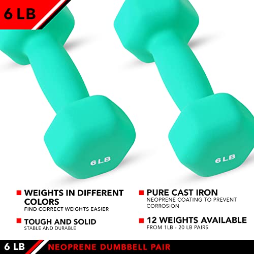Jfit Neoprene Dumbbell Pairs, 6 Lb #TOP3