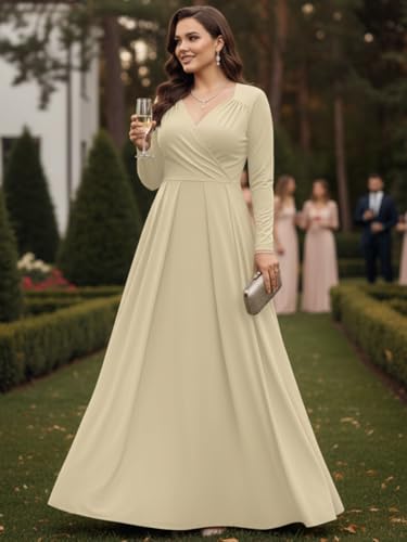 Image of KOH KOH Womens Long Sleeve Empire Cocktail Elegant Evening Versatile Maxi Dress