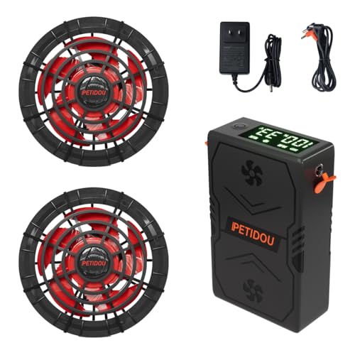 【33V超高出力 LED表示パネル】ファンバッテリーセット ファン付き作業服対応 30000mAh大容量バッテリー 最大32時間連続稼働 6段階風量調節 作業服適用直径9cm 熱中症対策 暑さ対策 男女兼用 日本語説明書付属のサムネイル