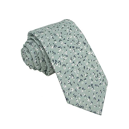Image of Kebocis Mens Skinny Cotton Floral Tie for Men