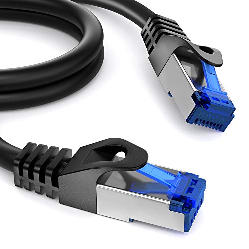 Image of KabelDirekt Network Cable - Transmits Maximum Fiber-Optic Internet Speed - Network, Ethernet Cable /LAN Cable - 5X 6ft - Available in 1-100ft - for Gigabit Network, Router /Modem, RJ45 (Black /Silver)