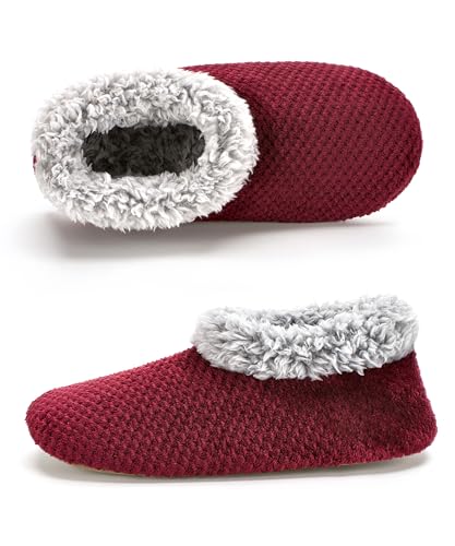 Image of Cozylook Fuzzy Slippers for Women Indoor Soft Sole Slipper Socks | Warm plush feel, non slip grippers, easy step-in, flexible bottom, bedroom and home wear