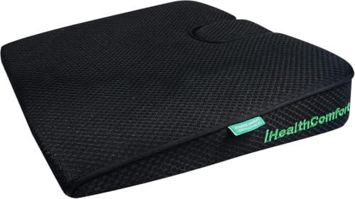 IHEALTHCOMFORT(19.7×17.7inches Extra Large Sciatica Seat Cushion for Office Chair,Oversized Car and Truck Seat Cushion,U-Cut Long Sitting Pain Relief Chair Pad