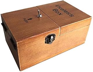 Maijia Mini Funny Toy Crea-tive Gifts Useless Box Leave Me Alone Machine For Birthday And Party Gift Toy Game (Brown, Useless Box)