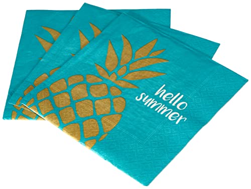 Amscan 9903310 - servetten Pineapple Vibes, 20 stuks, 33 x 33 cm, tafeldecoratie, feestservies, verjaardag, strandfeest… - Image 3