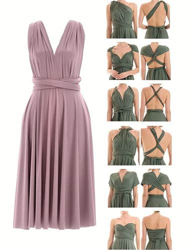 Juvell Infinity-Kleid kurz - Brautjungfernkleider Midi - Infinity Dress - Hochzeit - Elegantes Cocktailkleid-Abendkleid-Abschlussball - 1100 (34-38,...