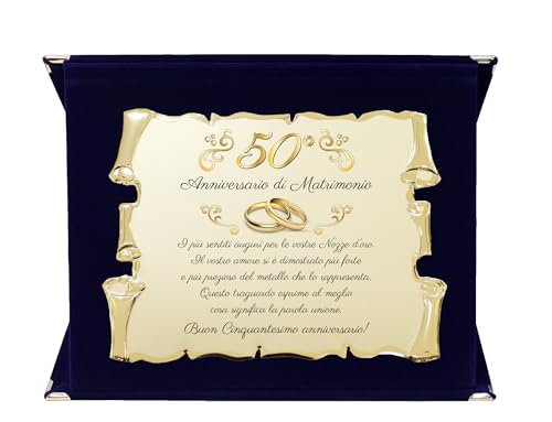 Targa Cinquantesimo Anniversario di Matrimonio | Elegante Regalo 50° Nozze