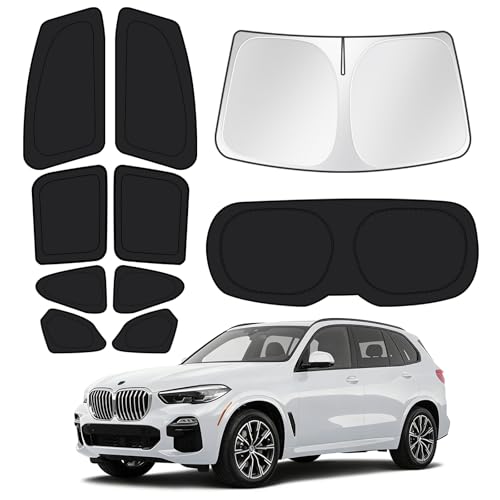 Image of Canvcle Window Shades for 2019-2026 BMW X5 Accessories Windshield Sun Shade Side Rear Window Covers Sunshade Sun Visor Shield Privacy Protection for Camping Keep Vehicle Cool Black 10PCS