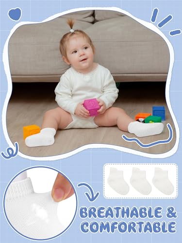 Cooraby 24 Pairs Toddler Ankle Socks with Grippers Baby Low Cut Sock Anti Slip Grip Socks for Kids Boys Girls4