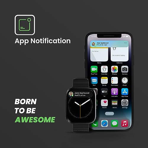 Image of HearFit Rex 1.90 inch Display Smart Watch, Bluetooth Calling, 120+ Sports Modes, Health Suite, Voice Assistance (Black)