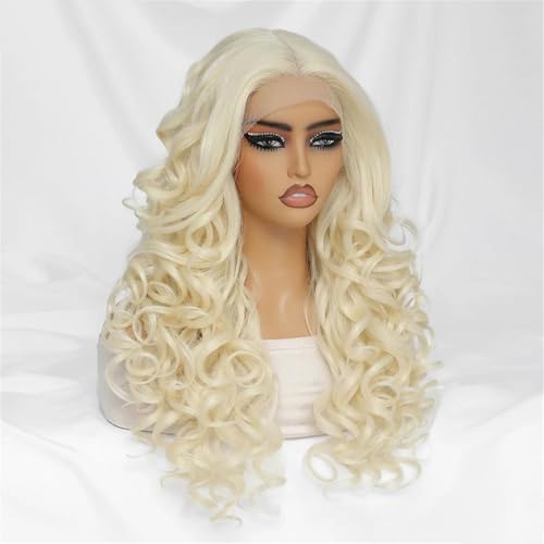 Curly Afro Lace Front Wig Synthetic Hair Natural Hairline Voluminous