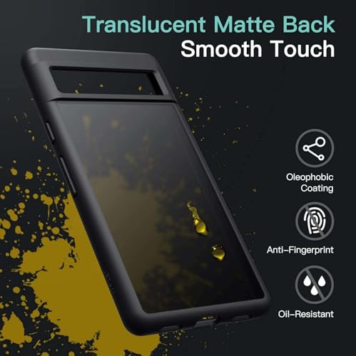 Image of Case Compatible for Google Pixel 7a,Black Cover Pixel 7a, Frosted Translucent Back Protective Slim Phone Cover, Stylish Look, dust Poof Anti-Fingerprints - (Black)