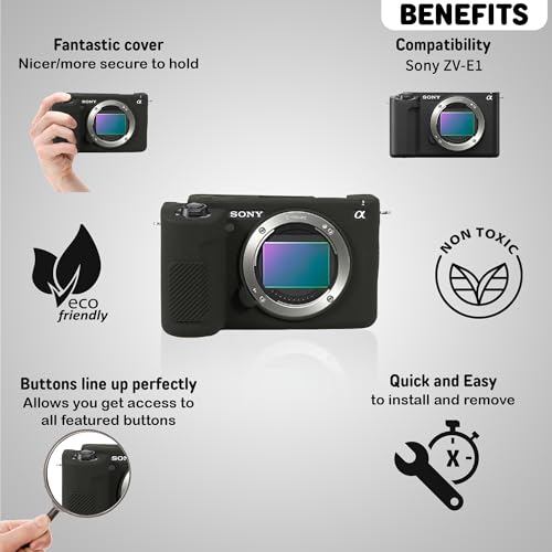 Funda para cámara Sony ZV-E1 silicona protectora negra miniatura 3