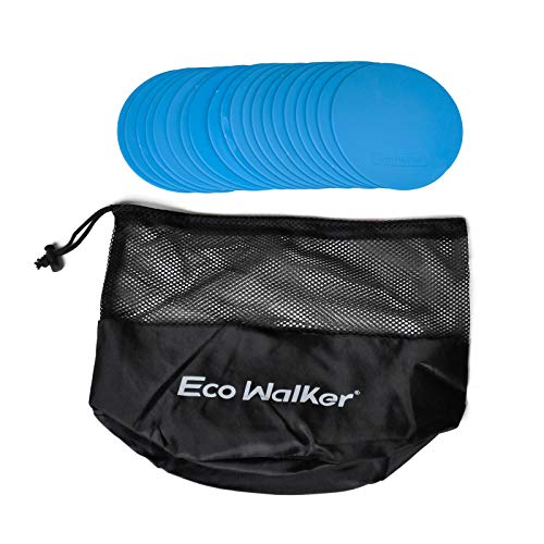Eco Walker Flache Marker Spot Cones 4 Zoll für Klassenzimmer Vorschule und Kindergarten (Set von 20 Stück) (Blau)