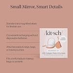 Kitsch Compact Mirror Keychain – Travel Makeup Mirror with Lights, Small Lighted Dual-Magnification Pocket Mirrors, USB-Rechargeable, Ideal for Your Touch-Ups While On Travel – Terracotta - Image 3
