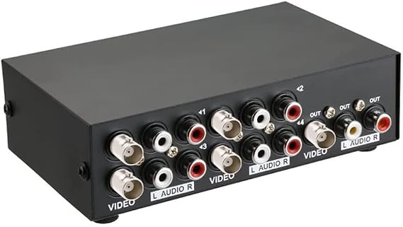4 في 1 خارج BNC RCA Video Audio Switch