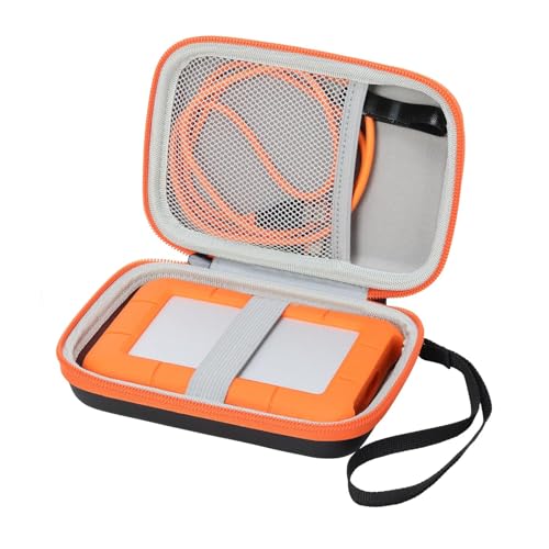 Eccellente protezione per Lacie Rugged Case - Il supporto per disco rigido esterno è realizzato in materiale duro, a prova di spruzzi, antiurto, protegge la superficie esterna del disco rigido da 1 terabyte dall'inquinamento, prolunga la durata della disco duro esterno.