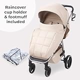 My Babiie MB160 Pushchair – from Birth to 4 Years (22kg), 4-Wheel Suspension, Large Basket, XL Canopy, Foldable, Compact, Stroller with Footmuff, Cup Holder, Rain Cover – Oatmeal - Image 2